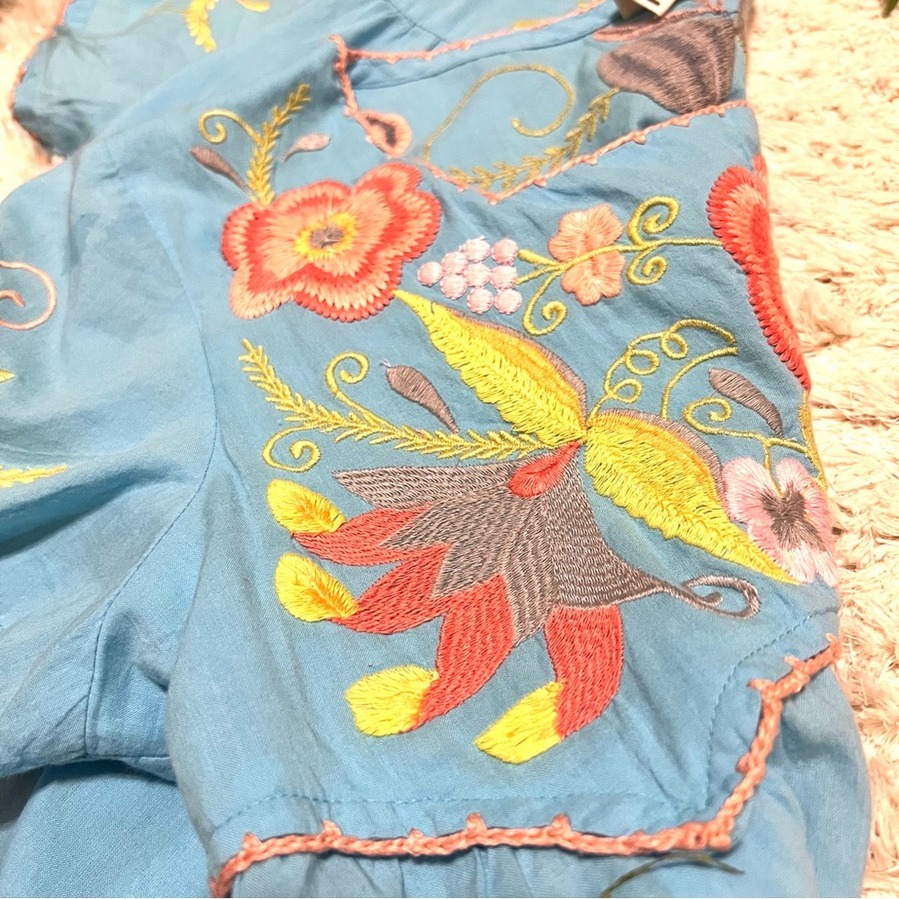 Sister Mary cotton embroidered floral Womans top Size XS - Picture 10 of 11